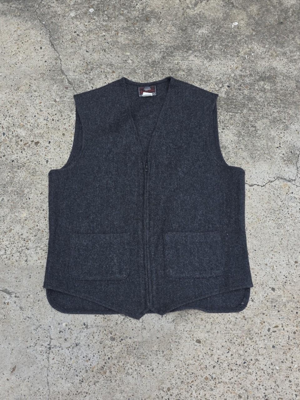 Vintage Johnson Woolen Mills Two Pocket Wool Vest Size 42 Made in USA
